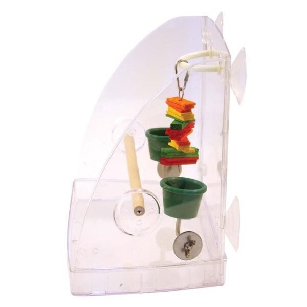 Window Perch & Parrot Play Centre with Feeding Cups Window Perch & Parrot Play Centre with Feeding Cups