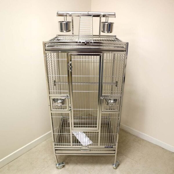 ***Collection Only***Prevue Stainless Steel Play Top Medium Parrot Cage ***Collection Only***Prevue Stainless Steel Play Top Medium Parrot Cage