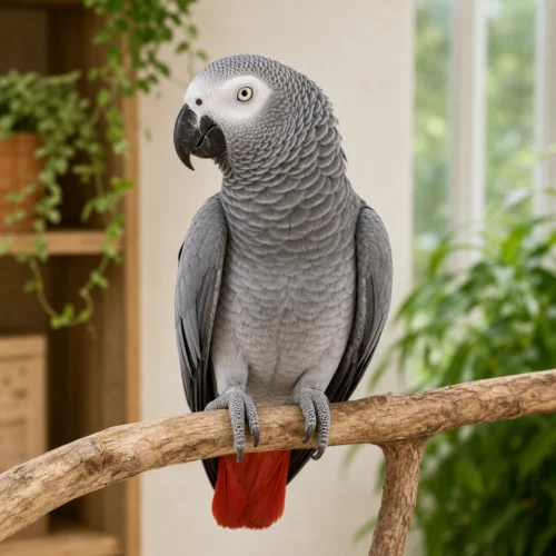 Alfie, a male African Grey parrot available from Higgins Grey Parrots