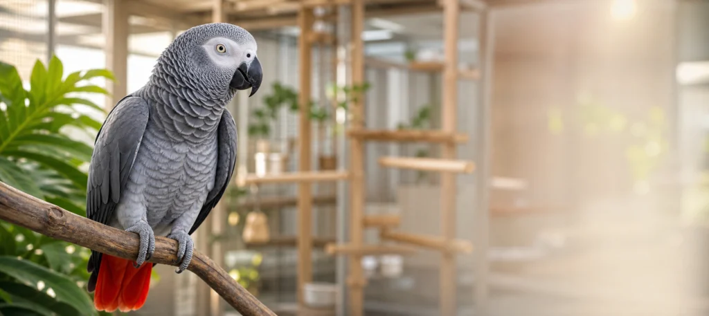 African Grey parrot care guidance at Higgins Grey Parrots