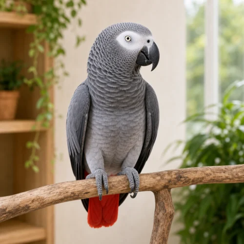 Trixie, a female African Grey parrot available from Higgins Grey Parrots